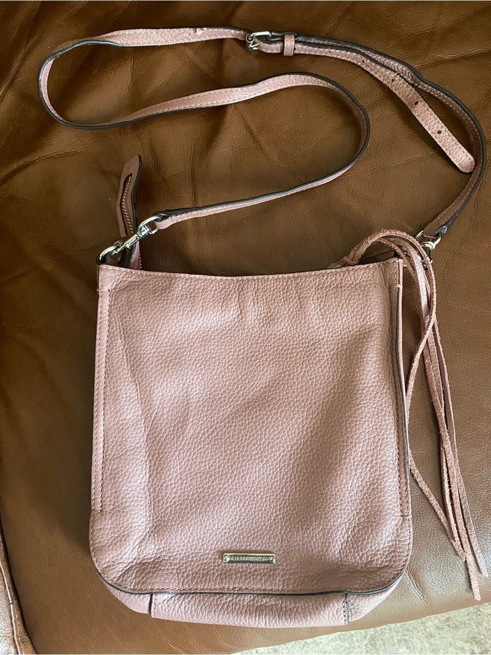 Rebecca Minkoff Dusty Pink Pebbled Leather Crossbody